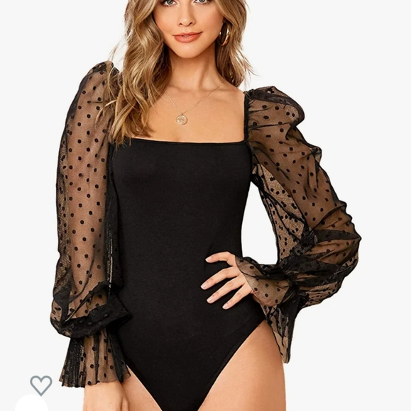 Sand dots Sheer dress long sleeve  M